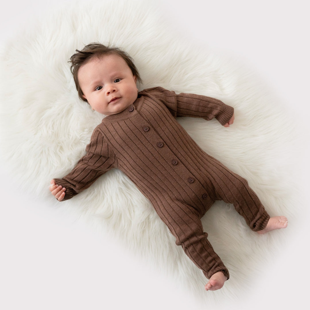 Belan J - Knit Bamboo Romper - Walnut – Silver Crow Clothing