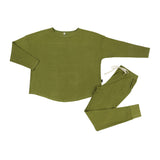 Belan J - Womens Ribbed Bamboo Long Sleeve PJ Set