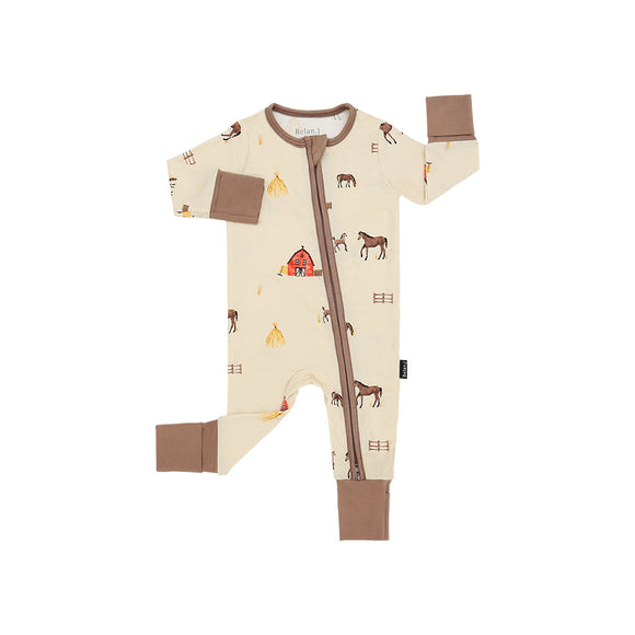 Belan J - Footless Sleeper with Fold Over Cuffs - Hay Neighbour