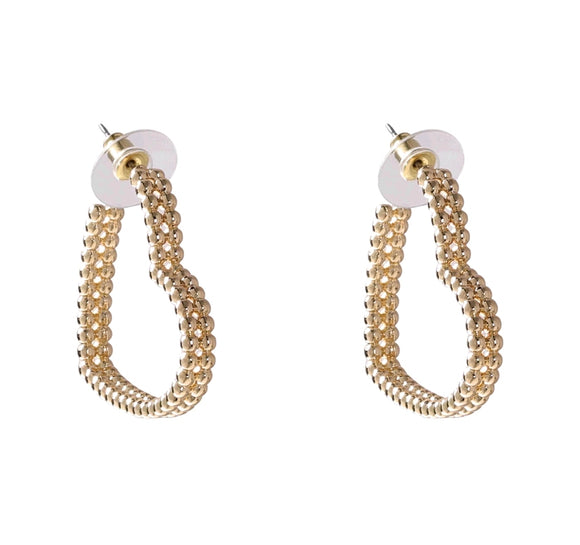 Gold Heart Hoop Earring