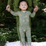 Belan J - Footless Sleeper with Fold Over Cuffs - Forest Friends