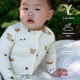 Belan J - Footless Sleeper with Fold Over Cuffs - Squirrels