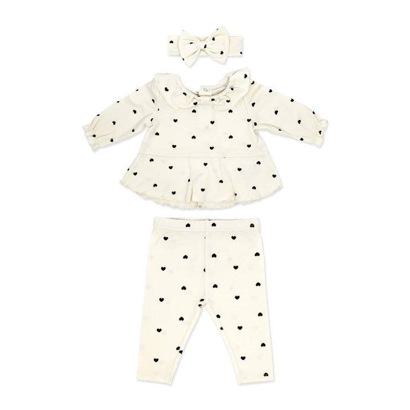 Baby Girls 3 Piece Legging Set: Heart