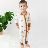 Footless Sleeper with Fold Over Cuffs - Foxes
