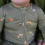 Belan J - Footless Sleeper with Fold Over Cuffs - Forest Friends