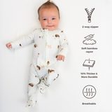 Belan J - Footed Zipper Sleeper - Hedgehogs