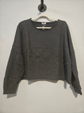 Maeve Cropped Raw Edge Sweatshirt
