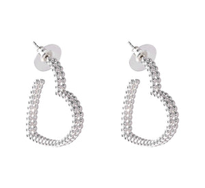 Silver Heart Hoop Earring