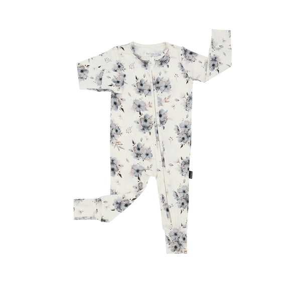 Belan J - Footless Sleeper with Fold Over Cuffs - Frosty Floral