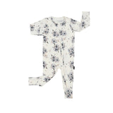 Belan J - Footless Sleeper with Fold Over Cuffs - Frosty Floral