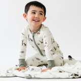 Footless Sleeper with Fold Over Cuffs - Dinoland