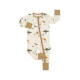Footless Sleeper with Fold Over Cuffs - Safari