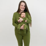 Belan J - Womens Ribbed Bamboo Long Sleeve PJ Set