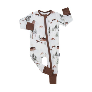 Belan J - Footless Sleeper with Fold Over Cuffs - Moose