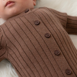 Belan J - Knit Bamboo Romper - Walnut