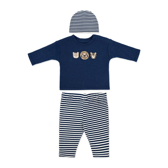Baby Boys 3 Piece Waffle Set: Safari Animal
