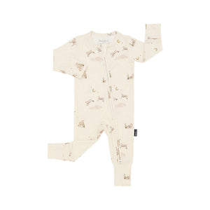 Belan J - Footless Sleeper with Fold Over Cuffs - Little Lambs