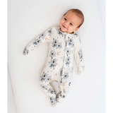 Belan J - Footless Sleeper with Fold Over Cuffs - Frosty Floral