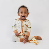 Footless Sleeper with Fold Over Cuffs - Safari