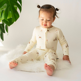 Belan J - Footless Sleeper with Fold Over Cuffs - Bunnies