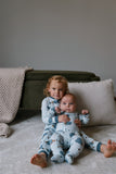 ZippyJamz - Hedgehugs & Kisses - Blue - Organic Cotton Footless Sleeper