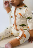 Footless Sleeper with Fold Over Cuffs - Safari