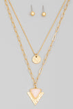 Layered Chain Triangle Charm Necklace